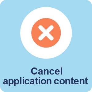 Cancel application content